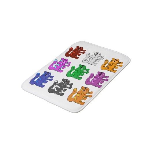 Cute Xmas Pattern Kitten Group Badmat (Gekanteld)