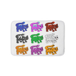 Cute Xmas Pattern Kitten Group Badmat