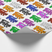 Cute Xmas Pattern Kitten Group Cadeaupapier (Hoek)