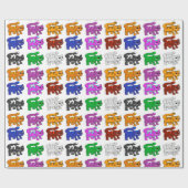 Cute Xmas Pattern Kitten Group Cadeaupapier (Vlak)