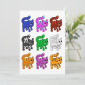 Cute Xmas Pattern Kitten Group Kaart (Staand voorkant)