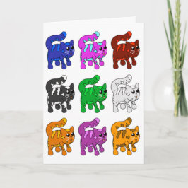 Cute Xmas Pattern Kitten Group Kaart