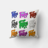 Cute Xmas Pattern Kitten Group Kussen (Achterkant)