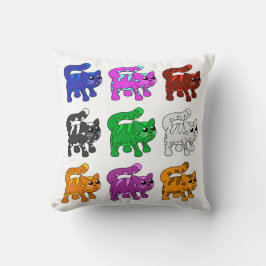 Cute Xmas Pattern Kitten Group Kussen