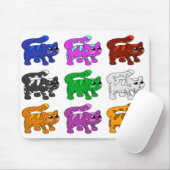 Cute Xmas Pattern Kitten Group Muismat (Met muis)