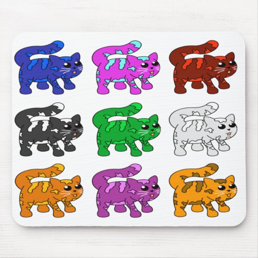 Cute Xmas Pattern Kitten Group Muismat (Voorkant)