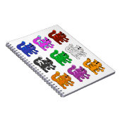 Cute Xmas Pattern Kitten Group Notitieboek (Rechterzijde)