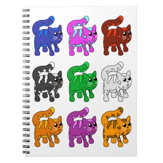 Cute Xmas Pattern Kitten Group Notitieboek (Voorkant)