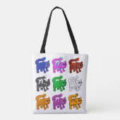 Cute Xmas Pattern Kitten Group Tote Bag (Achterkant)