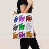 Cute Xmas Pattern Kitten Group Tote Bag (Dichtbij)