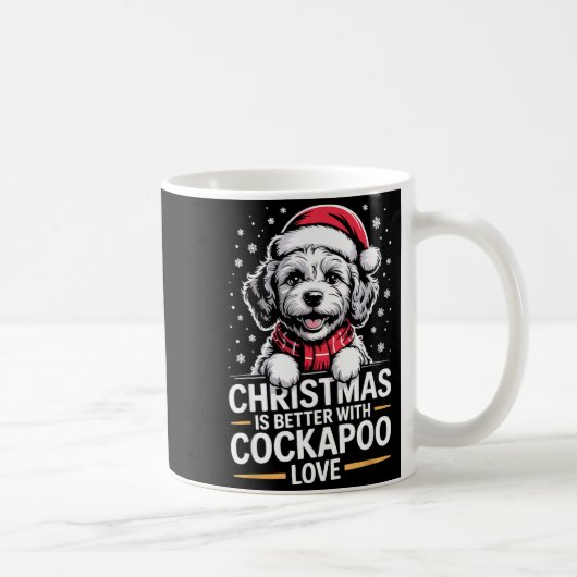 Cute Xmas Puppy Dog Christmas Is Better With Ao Lo Koffiemok (Rechts)