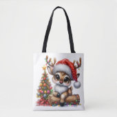 Cute Xmas Reindeer Tote Bag (Voorkant)