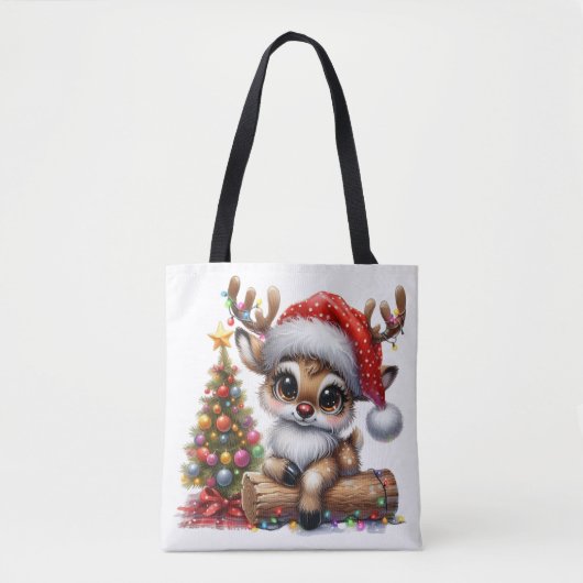 Cute Xmas Reindeer Tote Bag (Voorkant)