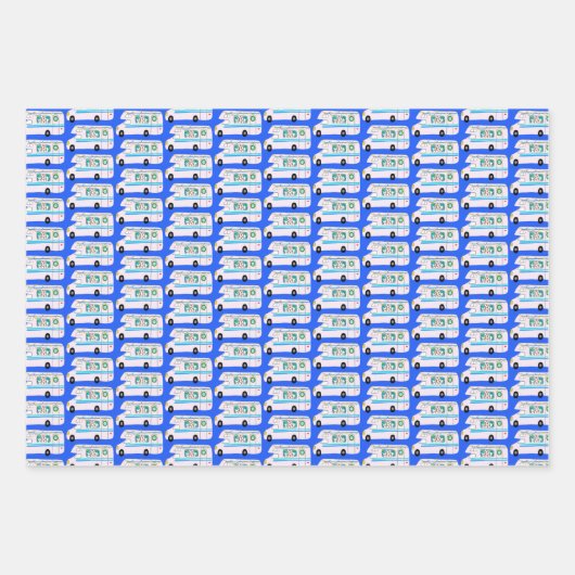 Cute Xmas RV Camper Trees Motorhome Inpakpapier Vel (Voorkant 3)