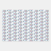 Cute Xmas RV Camper Treilers Holiday Blue Inpakpapier Vel (Voorkant 2)