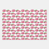 Cute Xmas RV Camper Treilers Holiday Pink Inpakpapier Vel (Voorkant 3)