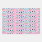 Cute Xmas RV Camper Van Trees Holiday Blue Pink Inpakpapier Vel (Voorkant 3)