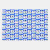 Cute Xmas RV Campers Motorhouses Holiday Blue Inpakpapier Vel (Voorkant 3)