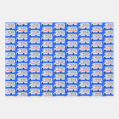 Cute Xmas RV Campers Motorhouses Holiday Blue Inpakpapier Vel (Voorkant 2)