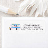 Cute Xmas RV Motorhome Pink CUSTOE Mailing Label (Insitu)