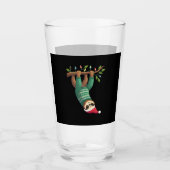 Cute Xmas Sloth Santa Hat Christmas Sloth - Tree L Glas (Voorkant)