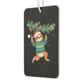 Cute Xmas Sloth Santa Hat Christmas Sloth - Tree L Luchtverfrisser (Links)
