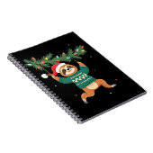 Cute Xmas Sloth Santa Hat Christmas Sloth - Tree L Notitieboek (Rechterzijde)