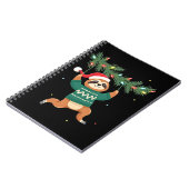 Cute Xmas Sloth Santa Hat Christmas Sloth - Tree L Notitieboek (Linkerzijde)