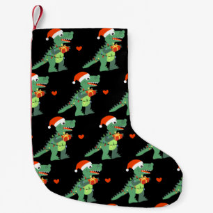 Cute Xmas T-Rex Dino Santa Kerstmis stoppen Kleine Kerstsok