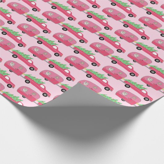 Cute Xmas Trailers RVs Trucks Christmas Holiday Cadeaupapier (Hoek)