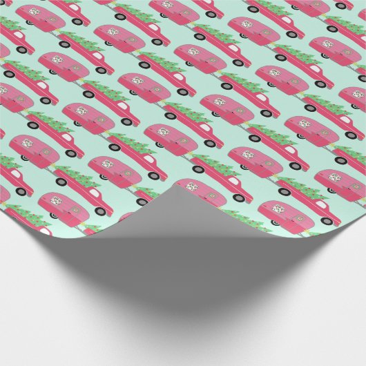 Cute Xmas Trailers RVs Trucks Christmas Holiday  Cadeaupapier (Hoek)