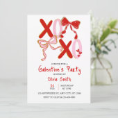 cute xo Galentine’s Day invitation, girly invite Kaart (Staand voorkant)