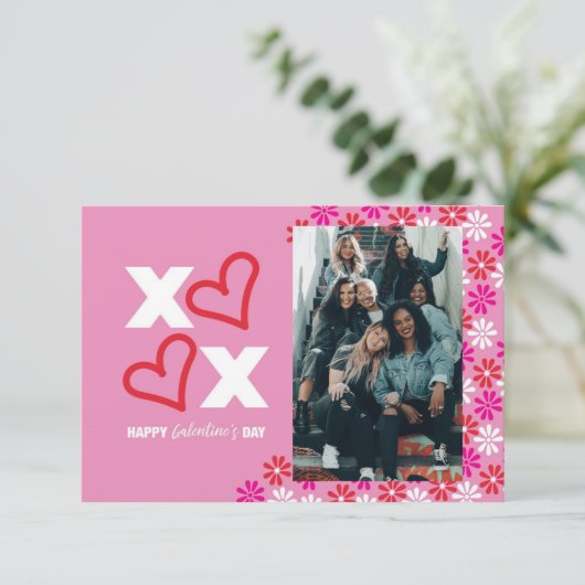 Cute XOXO Galentine Day Kaart (Staand voorkant)