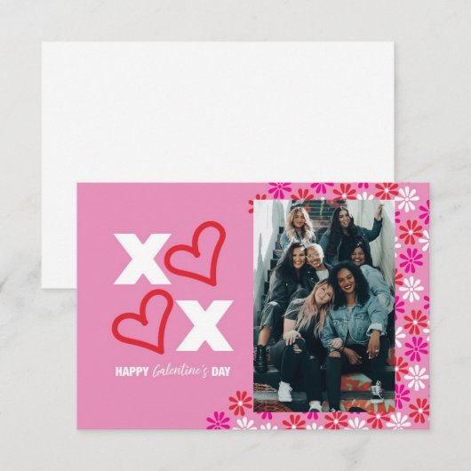 Cute XOXO Galentine Day Kaart (Voorkant / Achterkant)