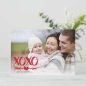 Cute XOXO Hart Valentijnsdag Fotokaarten Feestdagenkaart (Staand voorkant)