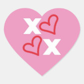 Cute XOXO Heart Sticker (Voorkant)