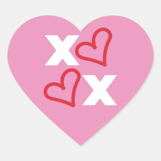 Cute XOXO Heart Sticker (Voorkant)