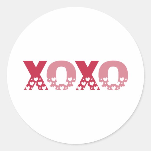 Cute XOXO Hugs en Kisses Elegant Ronde Sticker (Voorkant)