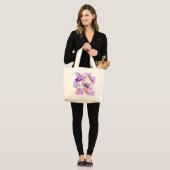 Cute Y2K esthetische roze & paarse collage tas (Voorkant (model))