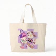 Cute Y2K Esthetische Roze & Paarse Collage Tote Ta