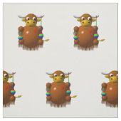 Cute Yak met Yo-Yos Fabric Stof (Swatch)