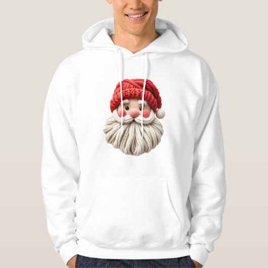 Cute Yarn Santa Christmas Face Hoodie (Voorkant)