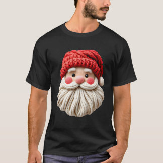 Cute Yarn Santa Christmas Face T-shirt
