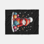 Cute Yarn Snowman Quilter Christmas Crochet Knitti Fleece Deken (Voorkant (Horizontaal))