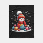 Cute Yarn Snowman Quilter Christmas Crochet Knitti Fleece Deken (Voorkant)