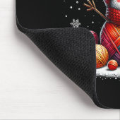 Cute Yarn Snowman Quilter Christmas Crochet Knitti Muismat (Hoek)