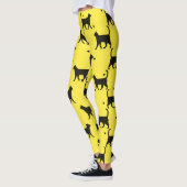 Cute Yellow And black Animal Pet Dots Cat Pattern Leggings (Links)