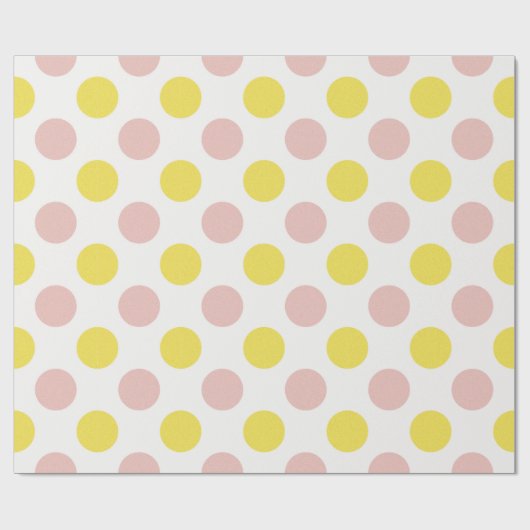 Cute Yellow and Pink Polka Dot  Cadeaupapier (Vlak)