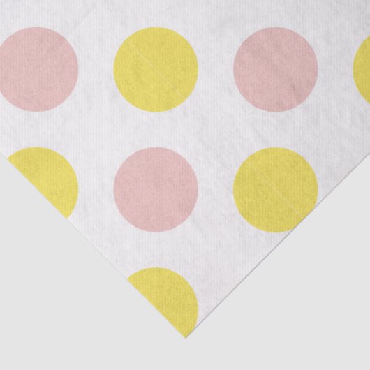 Cute Yellow and Pink Polka Dot  Tissuepapier (Detail)