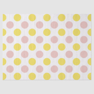 Cute Yellow and Pink Polka Dot Tissuepapier